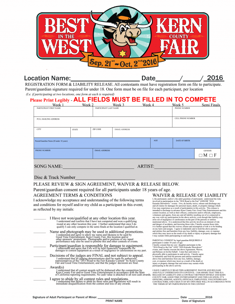 Contest Registeration Karaoke In Bakersfield